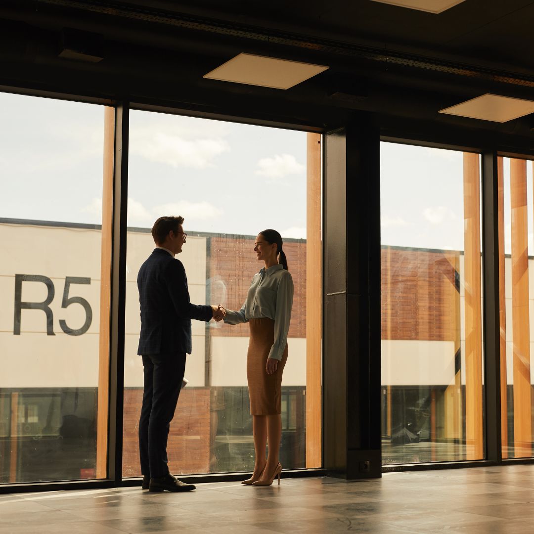 commercial realtor showing property