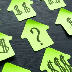 house prices on sticky notes