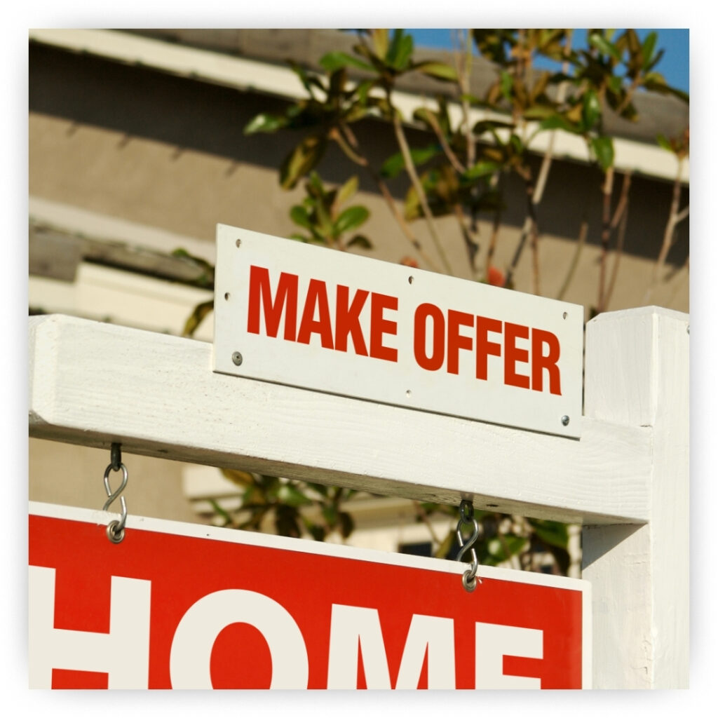 Make Offer sign in front of a home