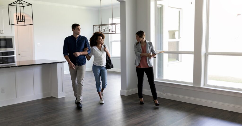 realtor giving a tour of home
