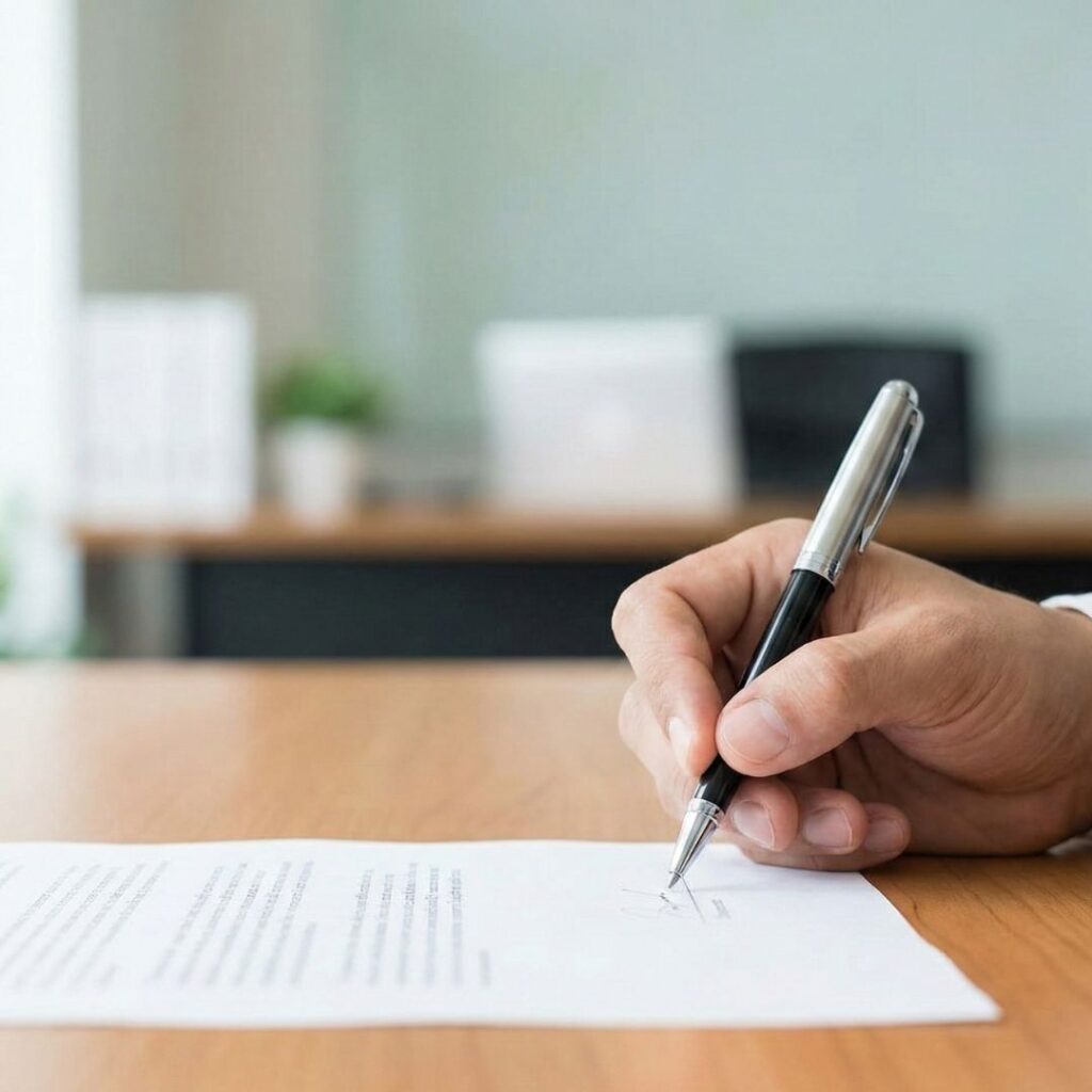 Signing document